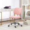 Vinsetto Fluffy Home Office Chair with Adjustable Height, Armless, Pink 2