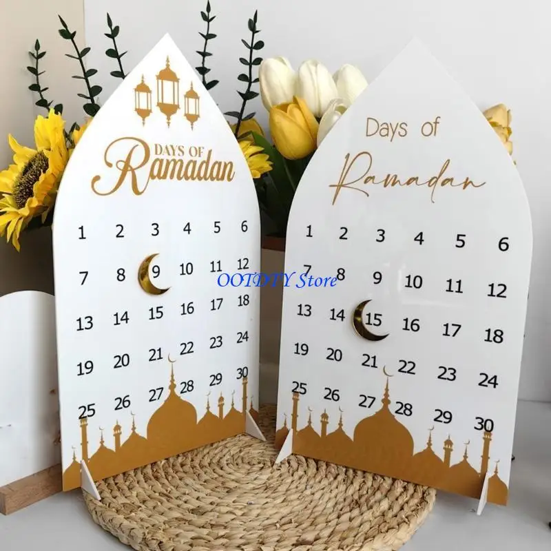 367A Calendario per il conto alla rovescia del Ramadan Display acrilico con regolazioni magnetiche della data della luna - immagine 4