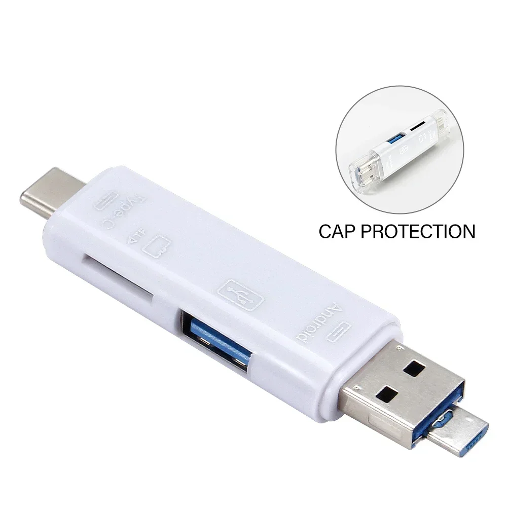 Compact 6-in-1 Multifunctional Card Reader with USB 3.0 - Black