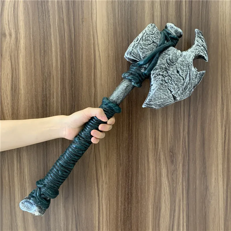 Cosplay Axe 58cm Cosplay Ghost Axe Broken Tomahawk Prop Role Playing Pirate Beast Axe Safety PU
