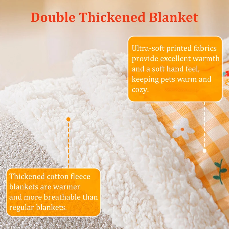 Warm Pet Sleeping Mat Soft Fleece Dog Bed Cute Pet Blanket Thicken Puppy Sleep Mat Pet Pad Cushion for Small Medium Large Dogs