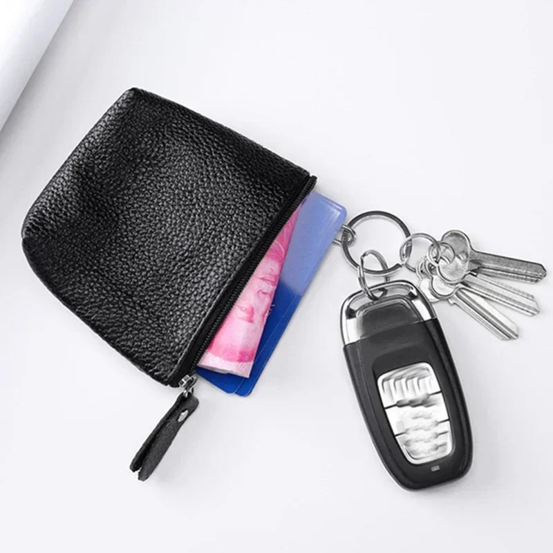 Vintage Genuine Leather Mini Coin and Card Holder Pouch
