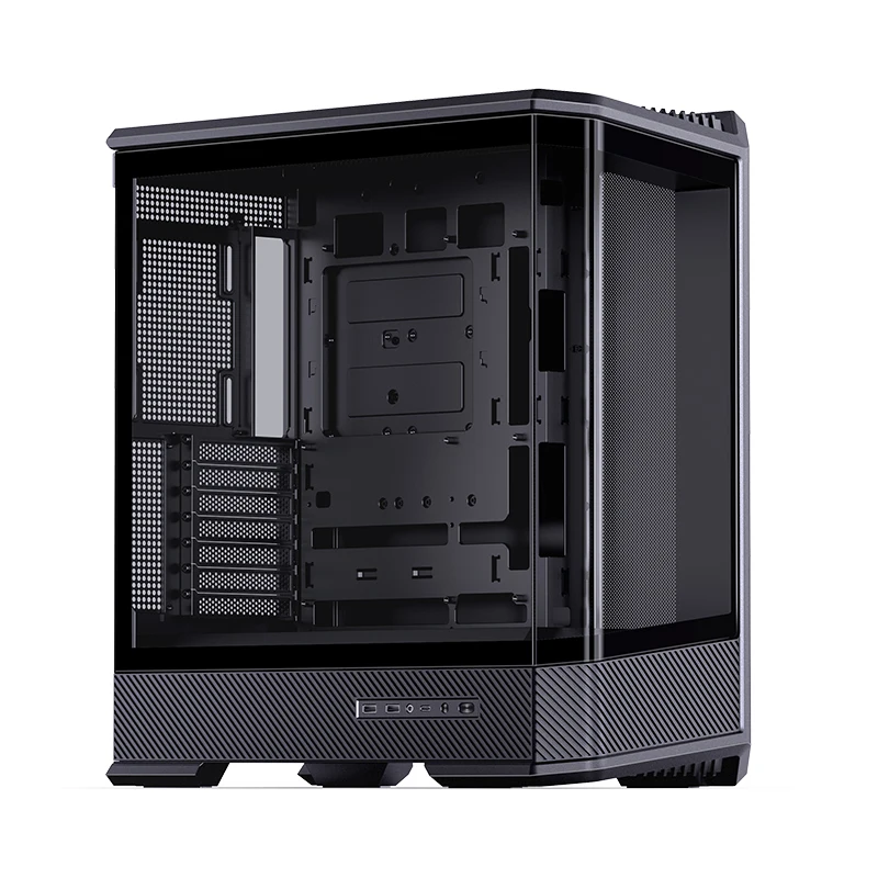 JONSBO D400 블랙 ATX 오션 뷰 섀시 컬럼리스 곡면 유리 듀얼 360 냉각 라디에이터 ATX 전원 공급 장치 10개 팬 포지션