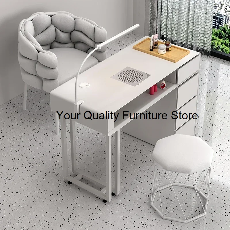 Portable Nail Tech Table Modern Slim Designer Table Manicure Nail Dust