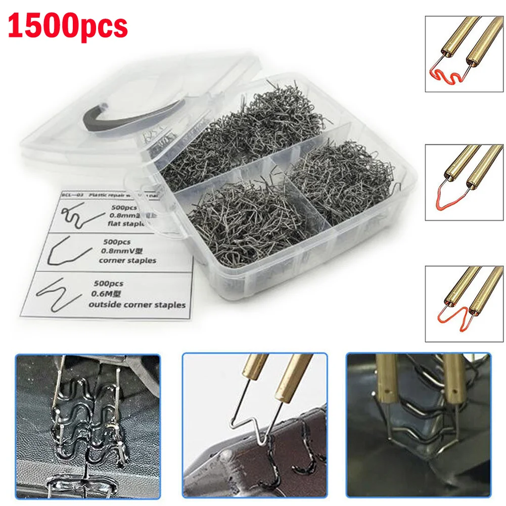 

1500Pcs Plastic Repair Machine Welding Hot Stapler Bumper Fender Welder Staples Stainless Steel 304 Car Bumper Repair