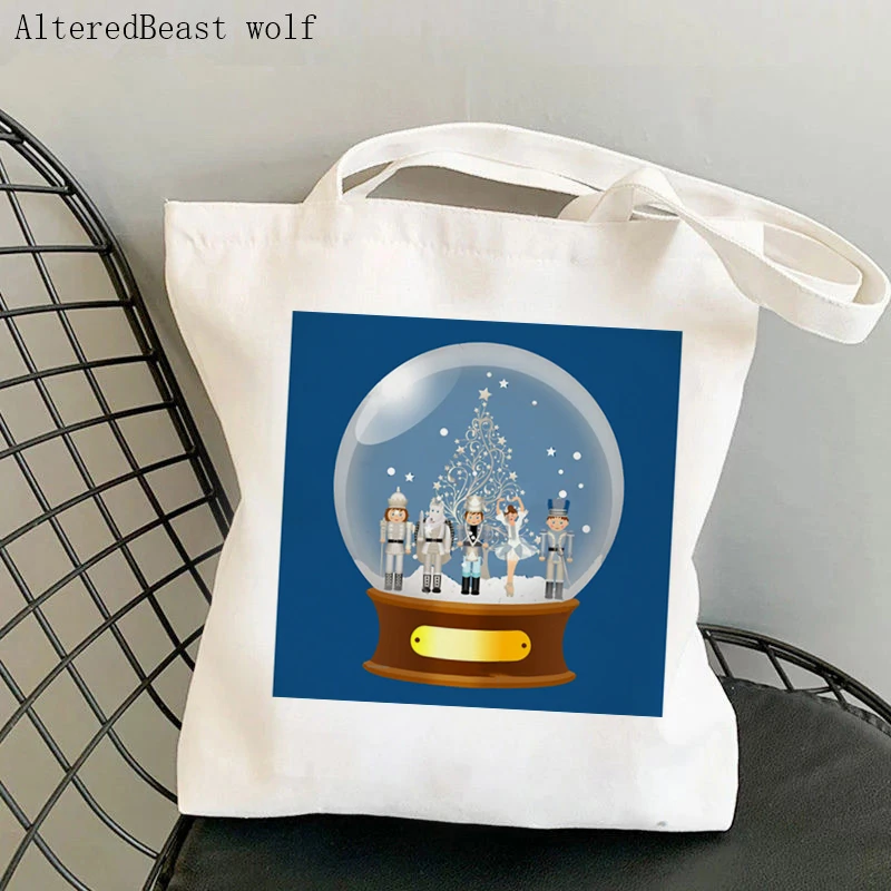 

Women Shopper bag Festive Christmas Holiday Season Nutcracker Ballet Tree Colorful Bag Harajuku Shopping Canvas Bag Lady Bag