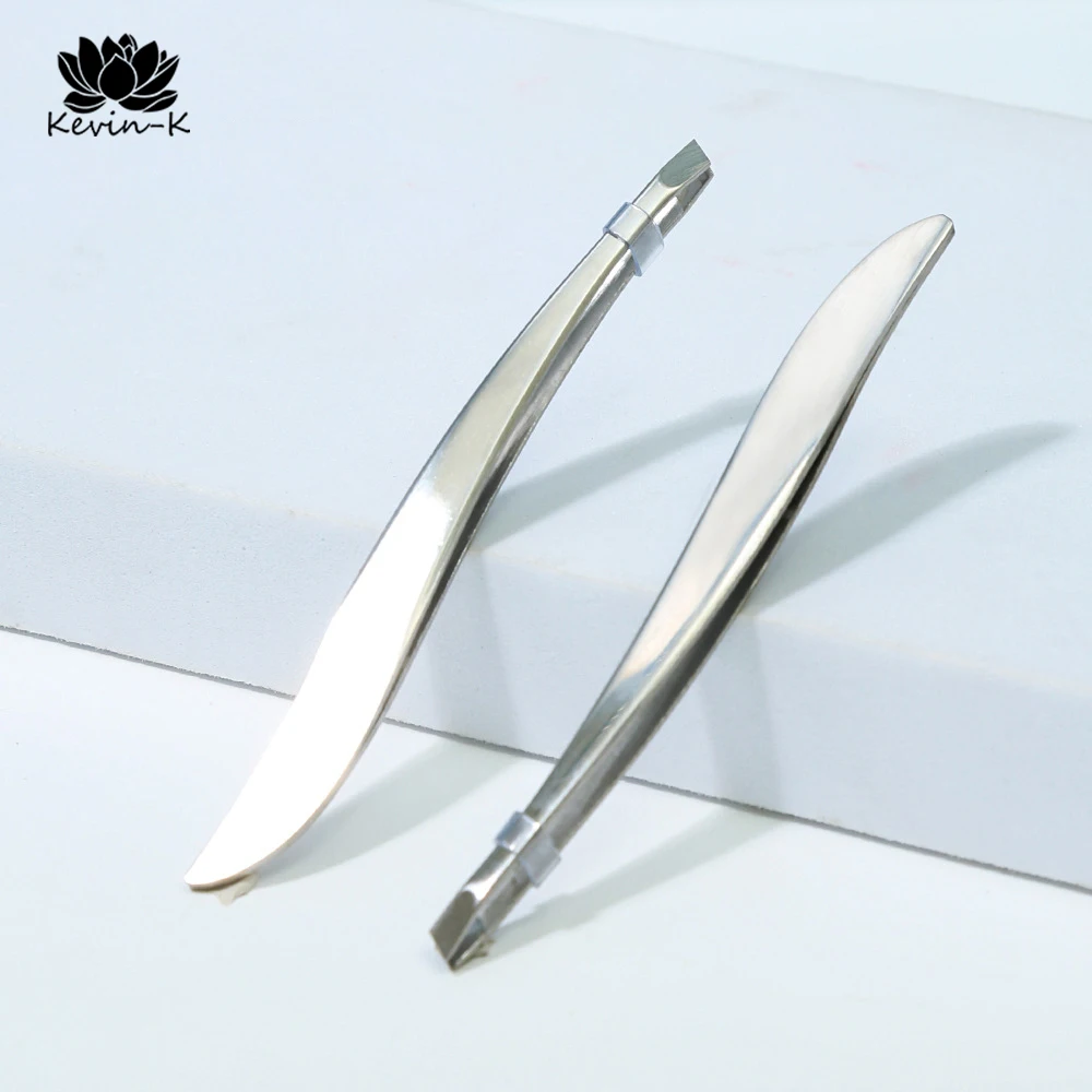 Eyebrow Tweezer Stainless Steel Beauty Clip Slant Tip Flat Tip Eyebrow Tweezer Clip For Eyebrow Trimming Face Hair Removal Tool