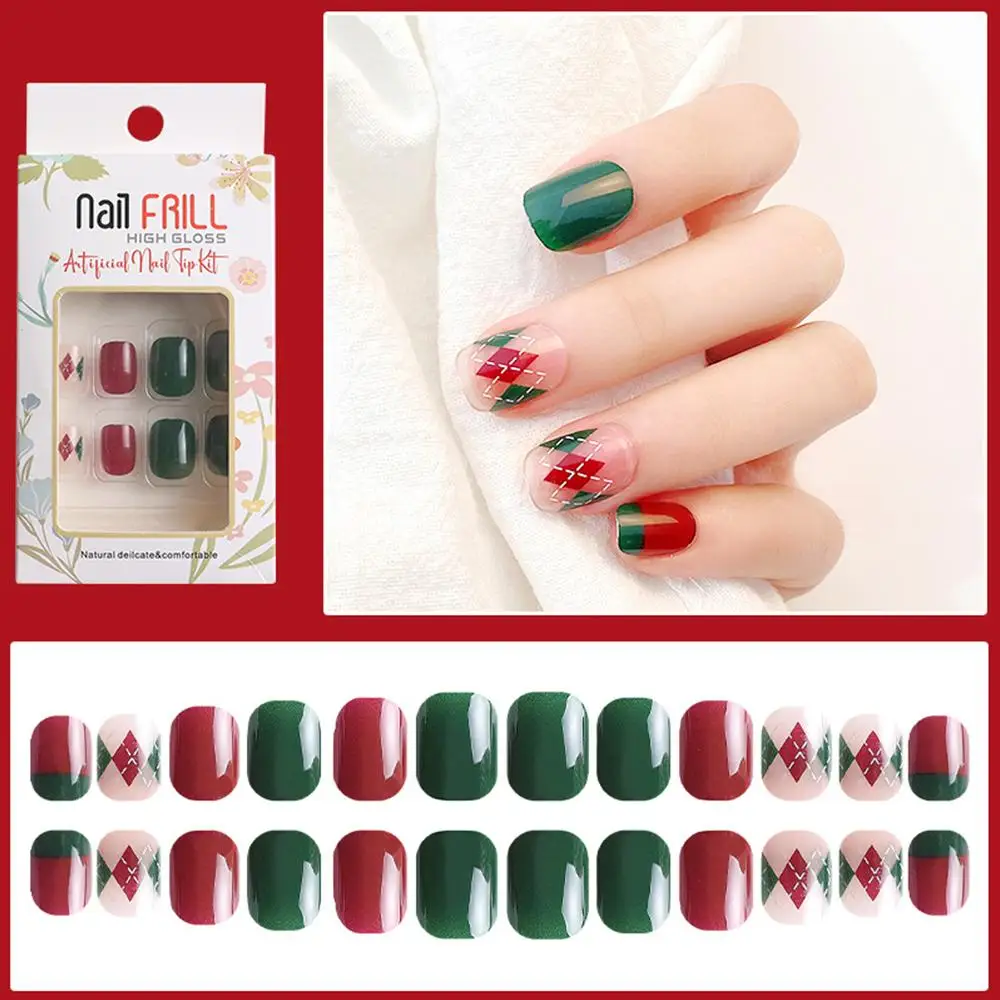 Natale Adulto Nail Shine Pink Wearable Nail False Ballet Nail Plate Finito Nail And Nail Box Packaging Nail Plate E0Z5