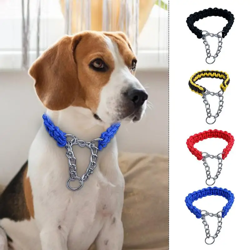 

Braid Dog Collar Adjustable Duarable Nylon Choke Collar Training Leashes Pet Supplies Collars For All puppies pets Accessories