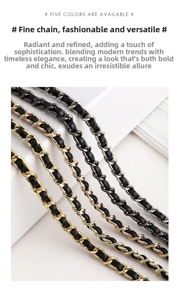 Bag Extension Strap For Women Bag Adjustable Leather Chain Shoulder Strap Modification Small Golden Ball Chain Accessories
