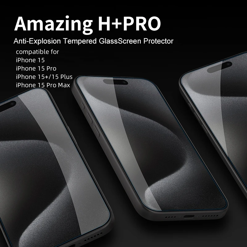 

Закаленное стекло Nillkin для iPhone 15 Pro Max/15 Plus/15 + H + Pro