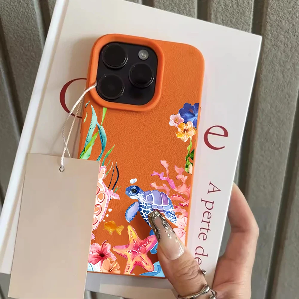 Vibrant Sea Turtle Coral Silicone Phone Case Cover