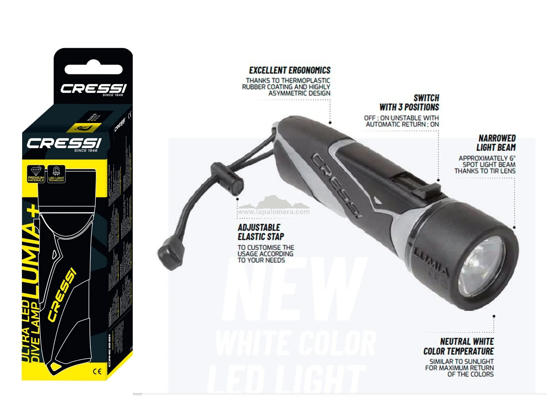 LINTERNA CRESSI LUMIA PLUS LED BUCEO PESCA SUBMARINA