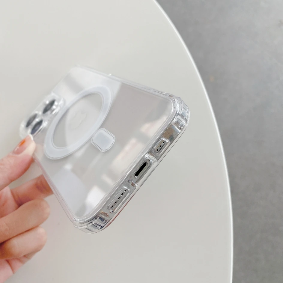 HD Kristallklare Harte Acryl-Magsafe-Magnetische Hülle für iPhone 16 15 13 12 11 14 17 Pro Max MINI 17E Kabellose Ladehülle – Detail 6