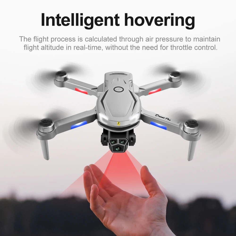 Drone Quadcopter 8K GPS Triple Camera Obstacle Avoidance Optical Flow Positioning Brushless Upgraded RC