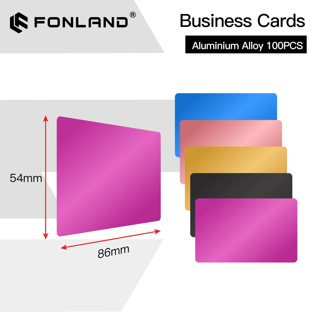 Metal Business Card Blanks Name Cards CNC Laser Engraving Aluminum Sheet  Colorful Aluminum AlloyTesting Material100Pcs One Color