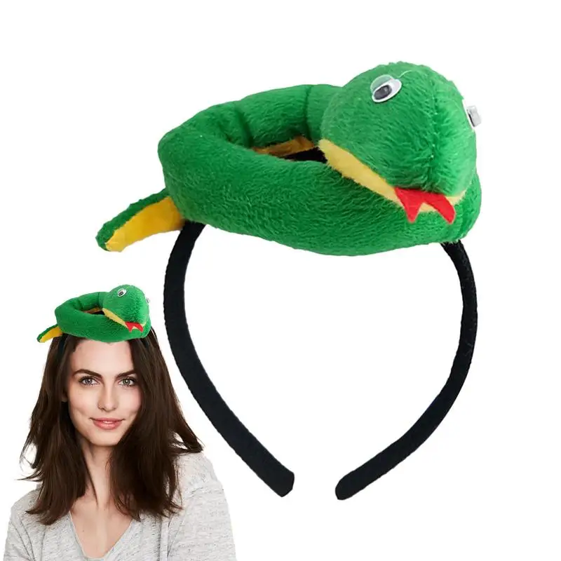 Snake Plush Headband Novelty Snake Stuffed Hairband 2025 Costume Photography Props Year of the Snake Hair Headband for Women