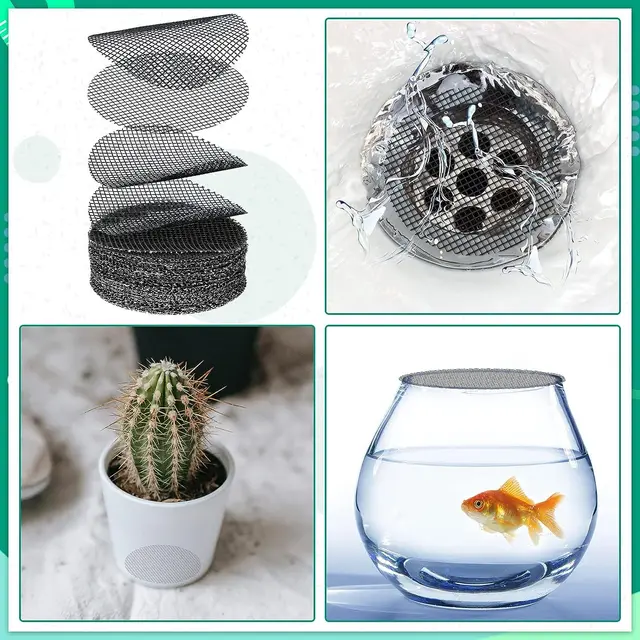 100Pcs Flower Pot Hole Mesh Pad Round Drainage Holes Screens Mat Prevent Soil Loss For Garden Plant Bonsai Bottom Grid Gasket 5