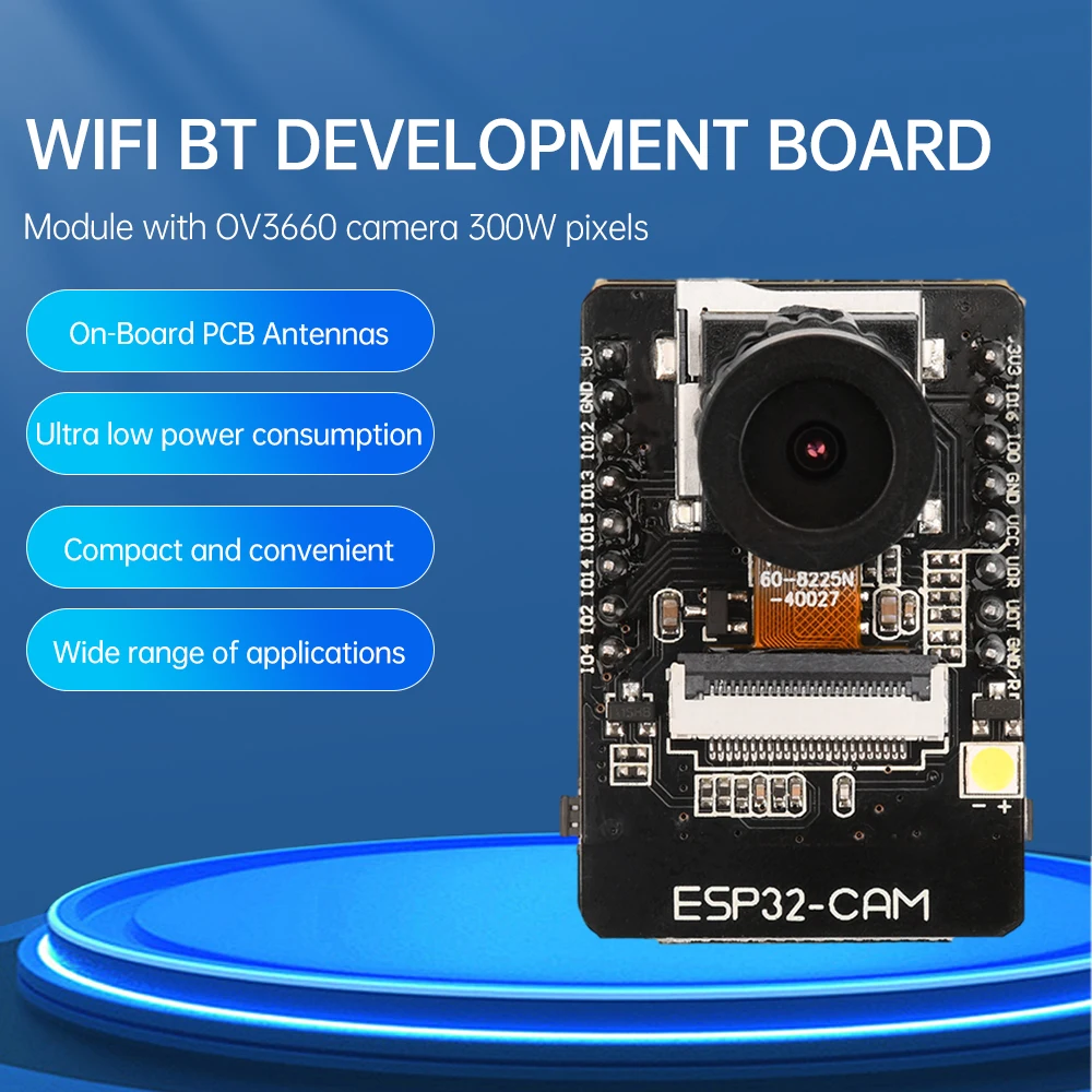 รูปสินค้า ESP32-CAM บอร์ดพัฒนา IoT พร้อมกล้อง Wi-Fi/Bluetooth