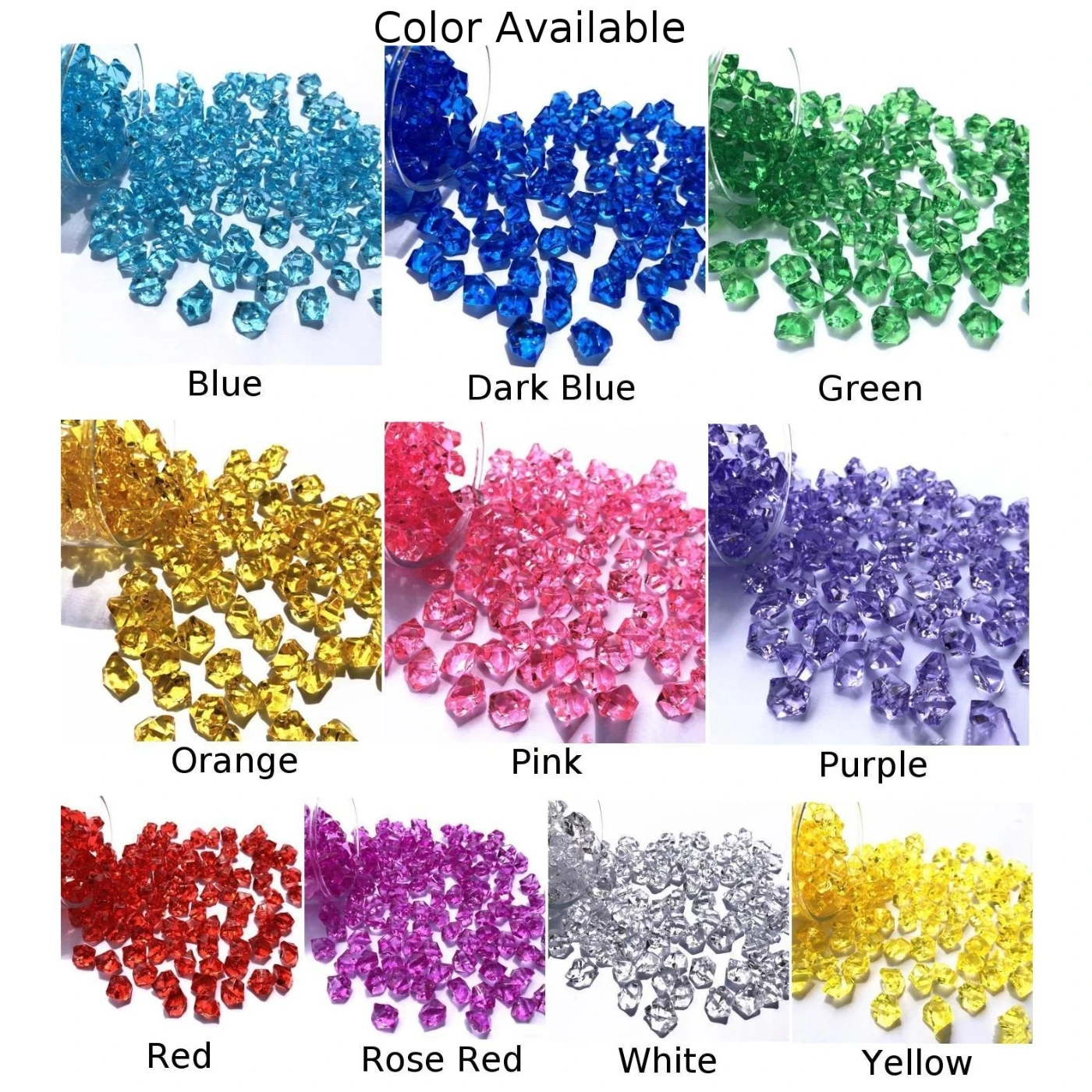 Goodhd Plastic Gems Ice Grains Colorful Small Stones Children