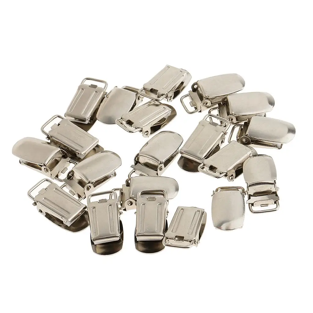 Baby Pacifier Clips 20 Pieces Metal Paci Pacifier Suspender Clips Holder for Crafts 1.5x3cm