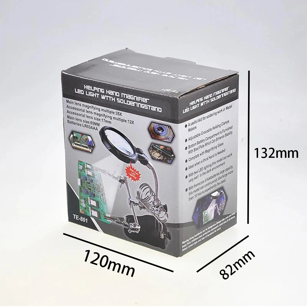 TE-801 Welding Auxiliary Clip Magnifier Electric Soldering Iron Circuit Board We