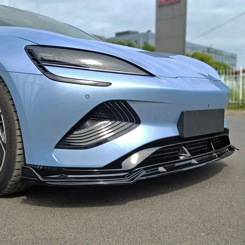 Front Bumper Lip for BYD Seal EV Air Splitter Car Body Kit Spoiler 2022 2023 2024 Black Skirts Accessories