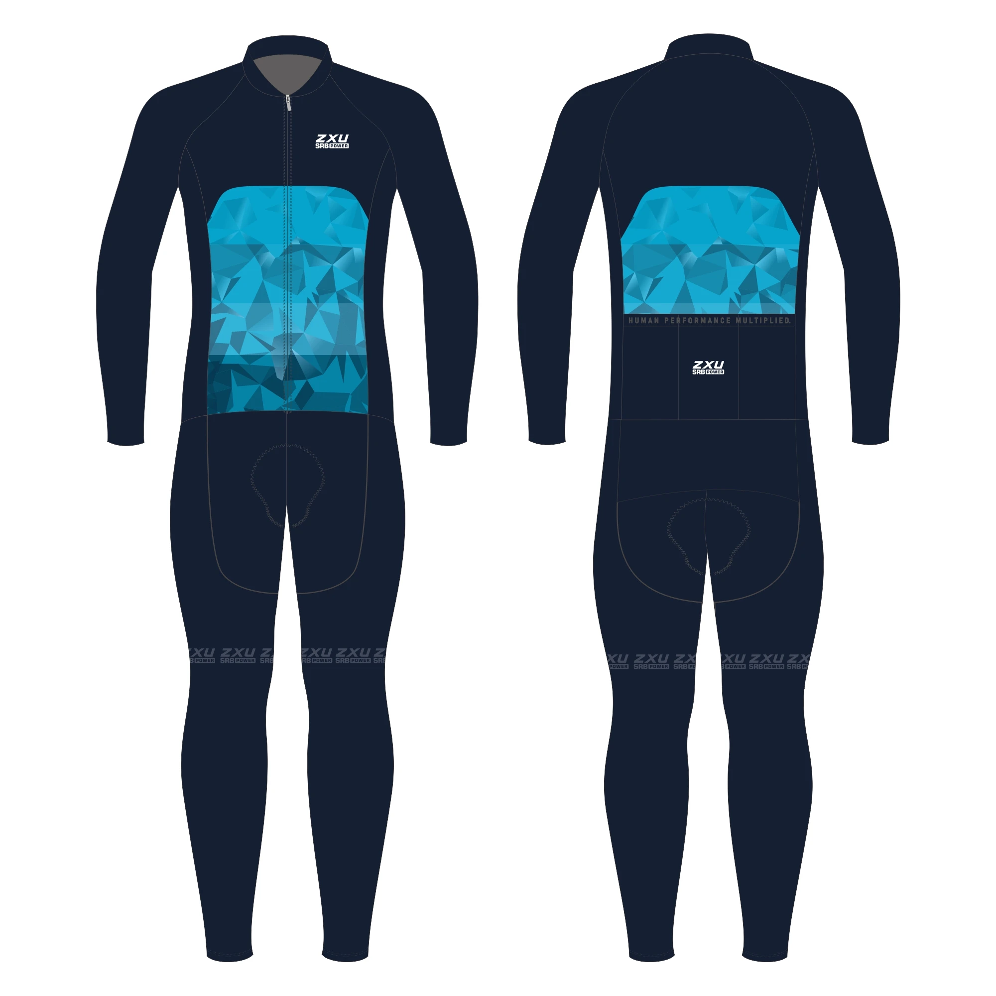 Nový dlouhé rukáv skinsuit ZXU trisuit SRBPOWER triatlon šatstvo kombinéza plavání cyklistika běžecký wetsuit soutěž oblečení