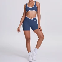 Women Two Piece Gym Workout Set Female Bra Yoga Sets 2ps Shorts Fitness Wear Women Quick-Dry Camisole Sports Bra Suits - Image 5