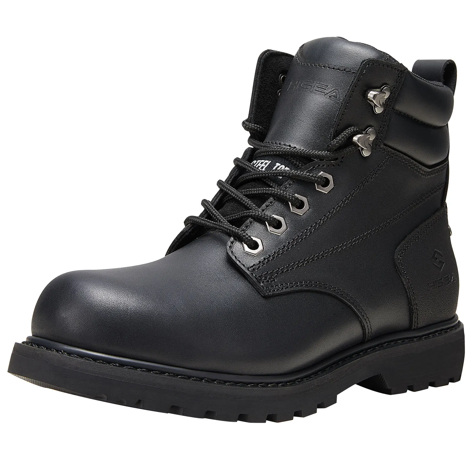 

HISEA Work Boots for Men 6" Soft/Steel Toe Industrial & Construction Work Shoes, Waterproof Safety Toe Working Boots