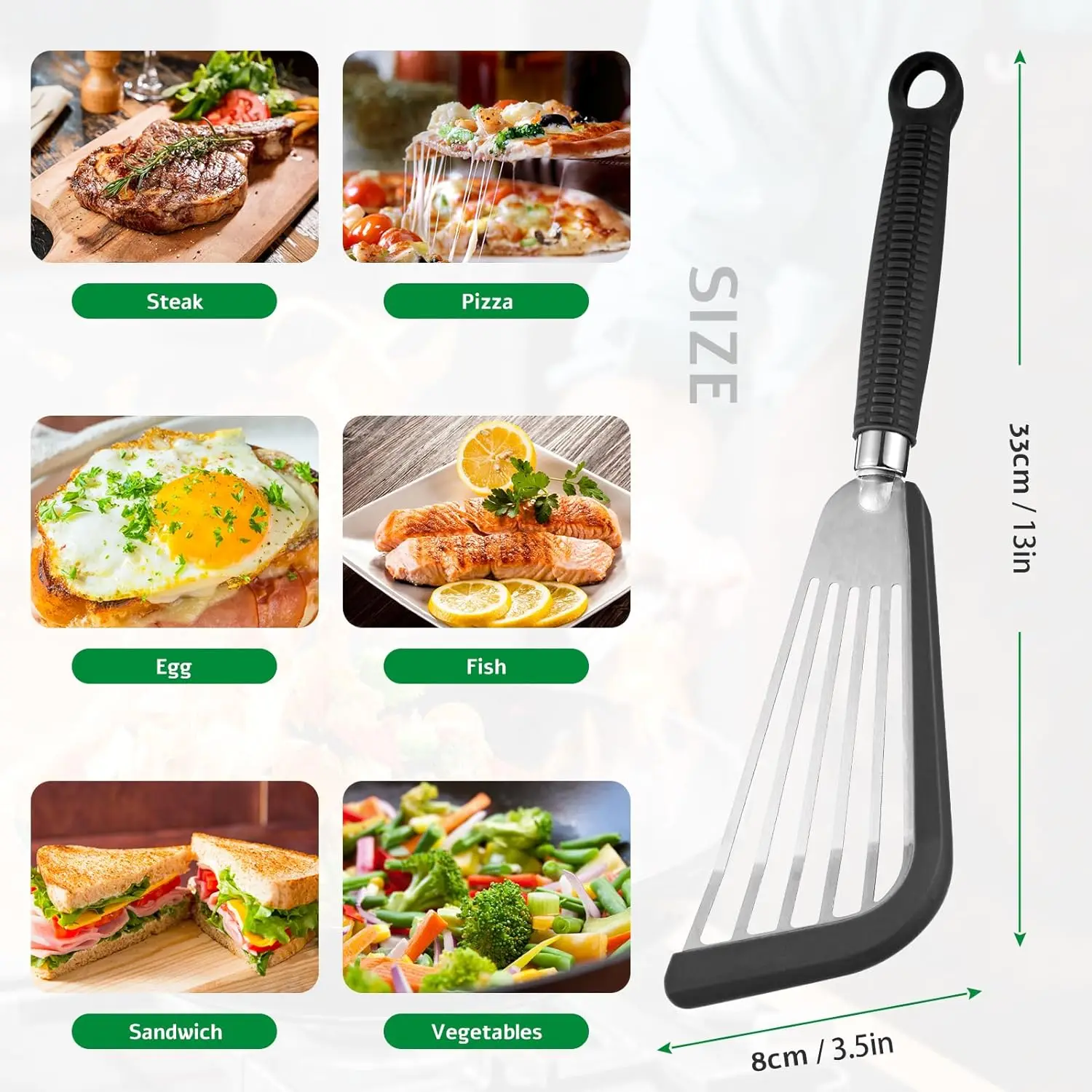 Silicone Fish Spatula for Nonstick Cookware Slotted Spatula Turner with Heat Resistant Silicone Handle for Cooking
