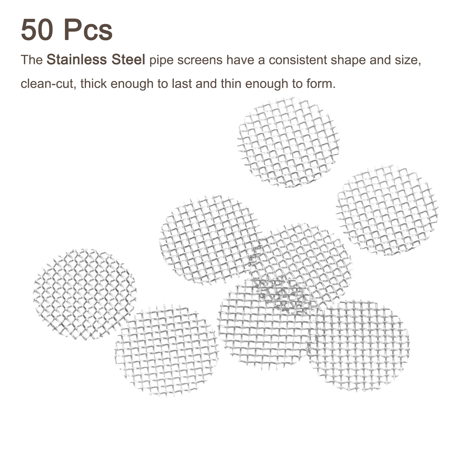 UXCELL 50Pcs 6-25.4mm Diameter Pipe Screen Stainless Steel Screens Pipe Filters Screens Mesh Multifunctional Smoking Accessories 2
