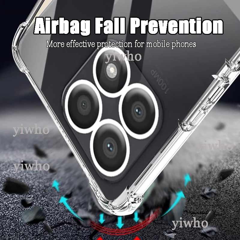 Shockproof Clear Silicone Case - Transparent Protective Phone Cover with Camera Guard