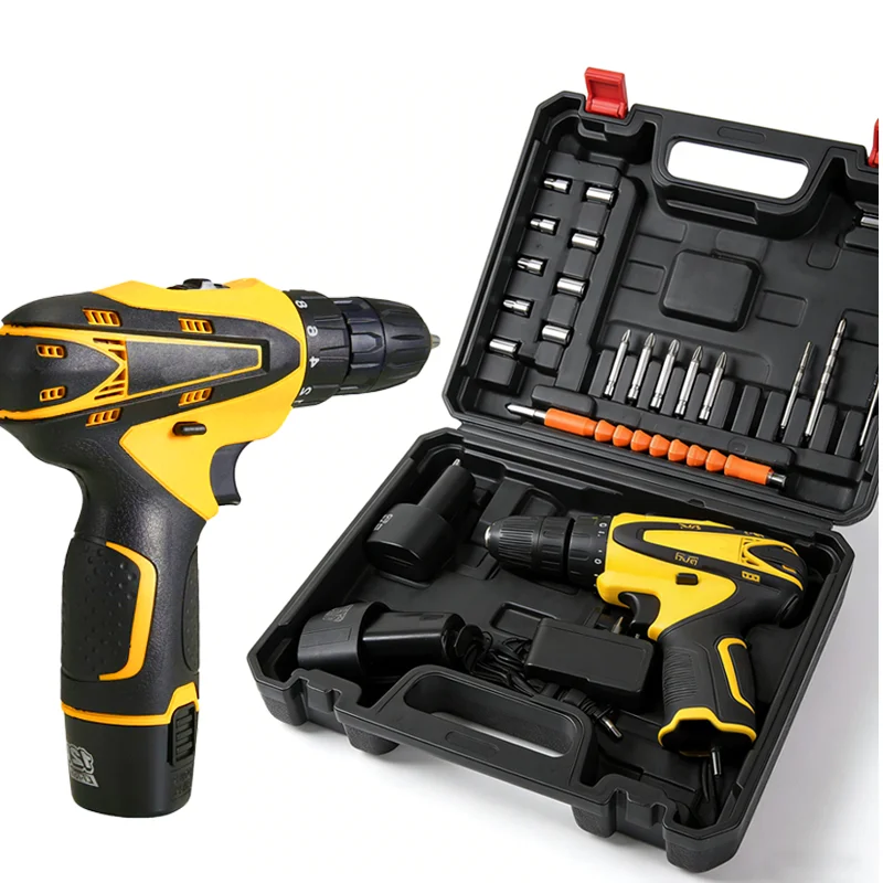 Taladro Inalámbrico Kit Profesional - Accesorios Variados + Caja Resistente - Ideal para Hogar y Taller