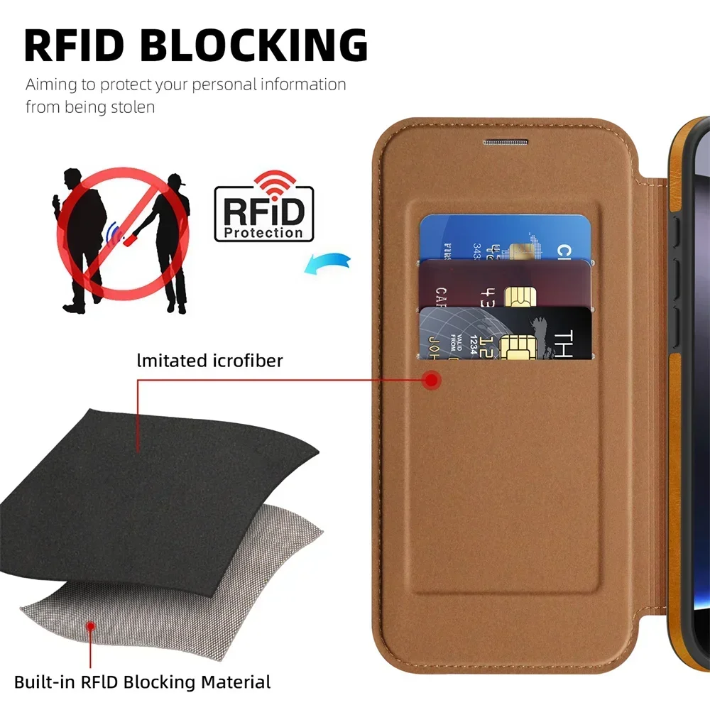 Premium 2-in-1 Detachable Leather Wallet Case with MagSafe RFID Protection