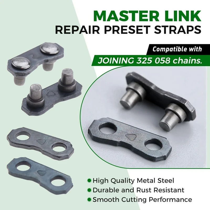 Pocket Chainsaw Breaker Chain Saw Repairing Mending Tool Set 3PCS with 10 Sets 0.325In Chainsaw Chain Joiner Link Repair