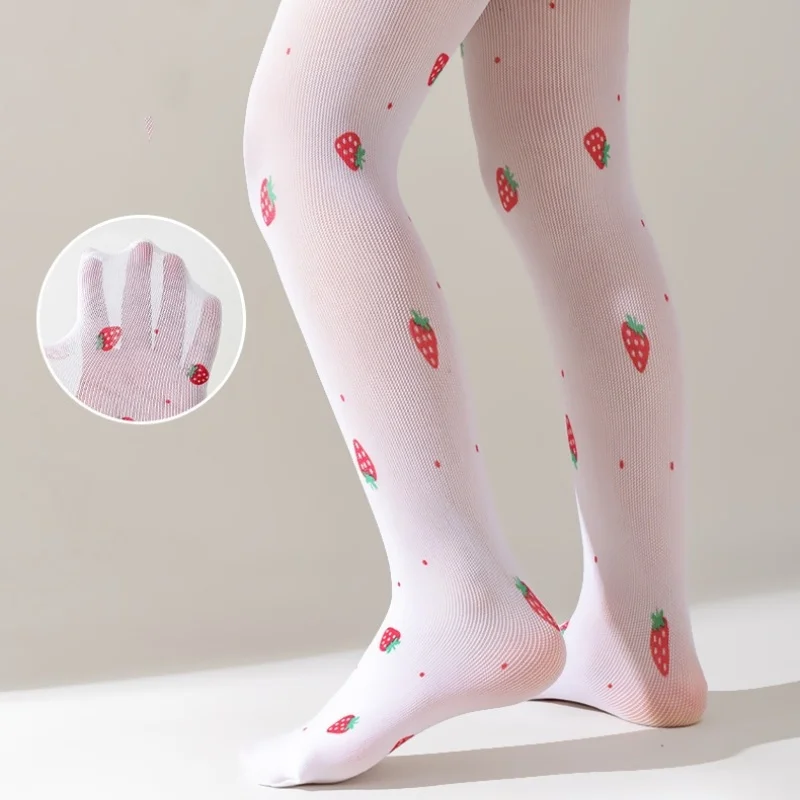 Kids Pantyhose Kids Girls Tights Summer Mesh Casual Princess Stockings Print Thin Soft Breathable Pantyhose For Children Girl Dance Tight 3-12Y kids pantyhose toddler tights