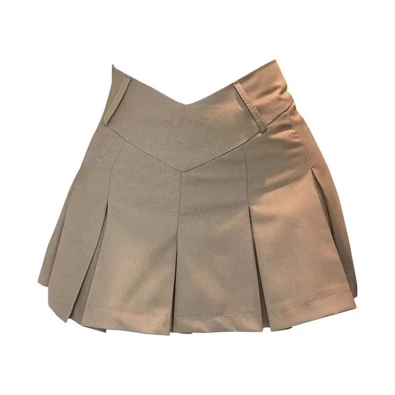 Pleated Skirt with Shorts Women Sexy High Waist Irregular White Black A-line Gyaru Tennis extreme Mini Skirt School