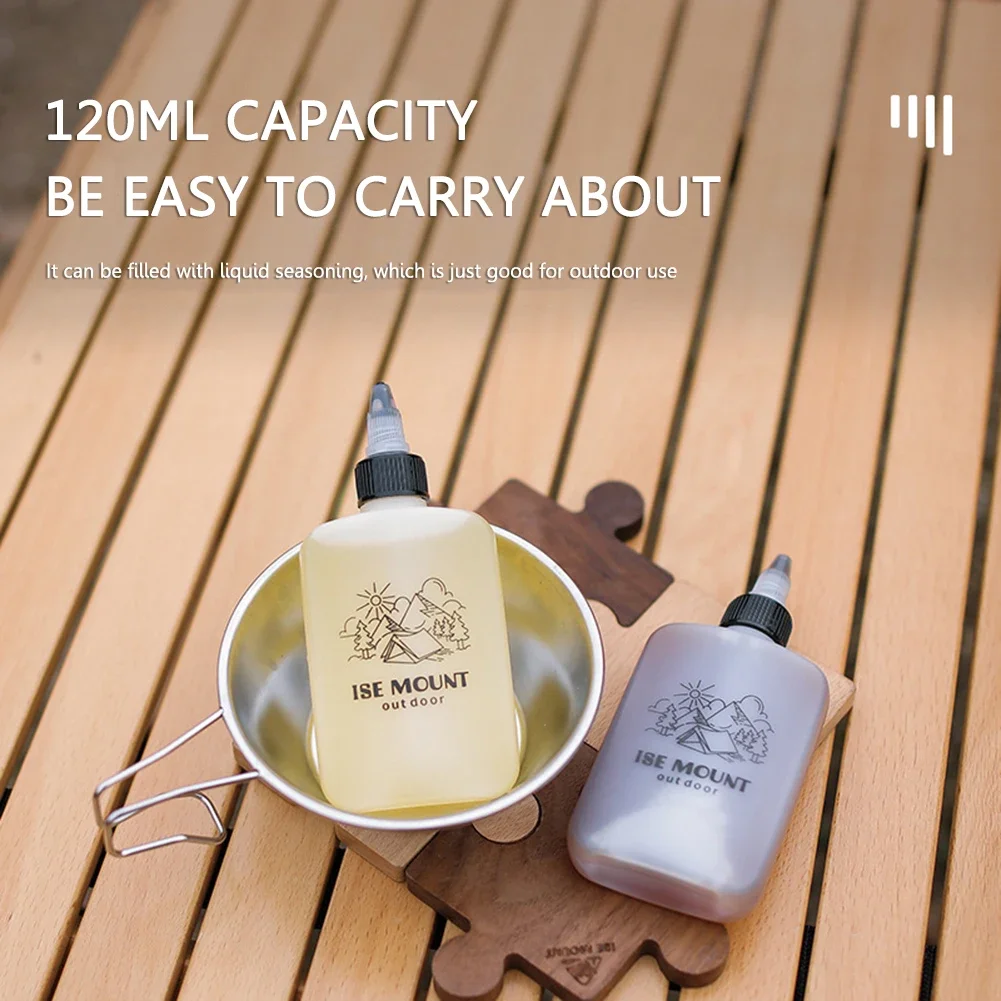 1Pc Seasoning Container Dispenser 120ml Liquid Seasoning Squeeze Bottle Portable Reusable Leak-proof for Outdoor Camping liquid fuel bottle seasoning jar set