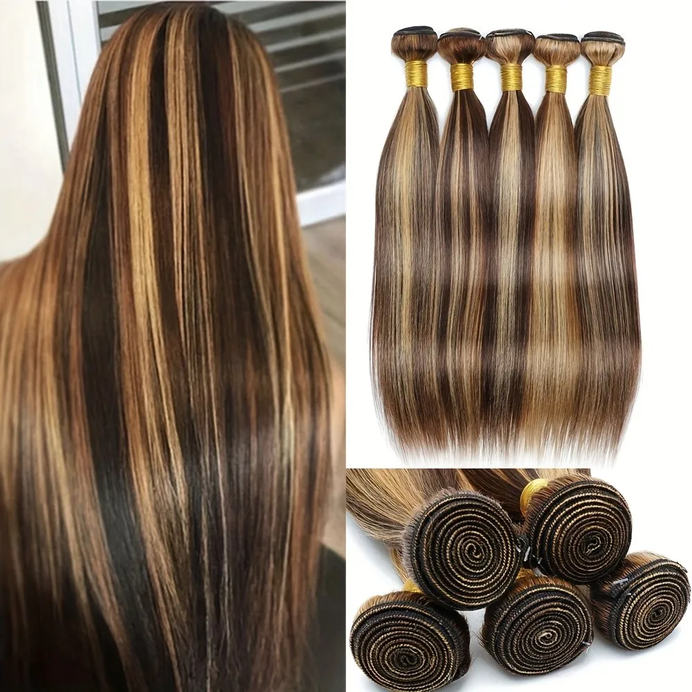 12a Highlight Bundels Steil Menselijk Haar Bundels P4/27 Gekleurde Ombre Honingblonde Bundels Braziliaanse Hair Extensions Gratis Shippi