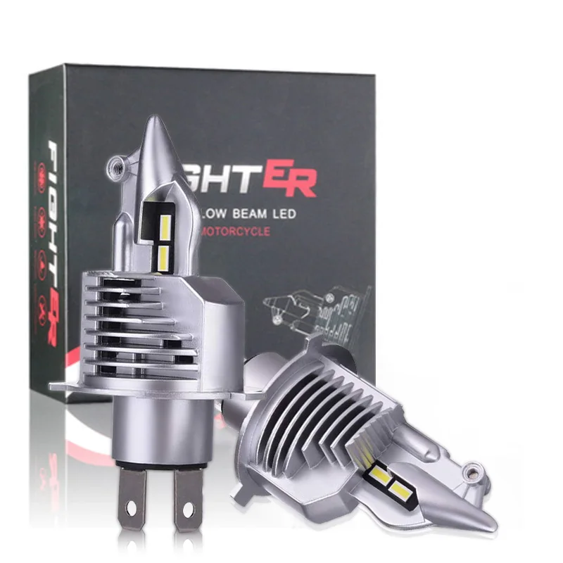 

Автомобильная светодиодная фара Fighter H4 9003 HB2 80 Вт 6000K, сменная мини-лампа высокой мощности для мотоцикла, 12 В, 24 В, чип CSP, лм