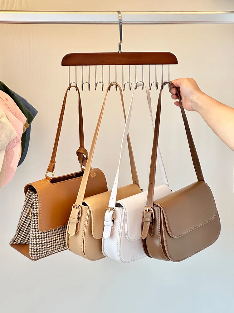 

Wardrobe Bag Storage Hanger Dormitory Cabinet Handbag Storage Rack Women's Bag Hook Multi-functional Rotating Clothes Hook