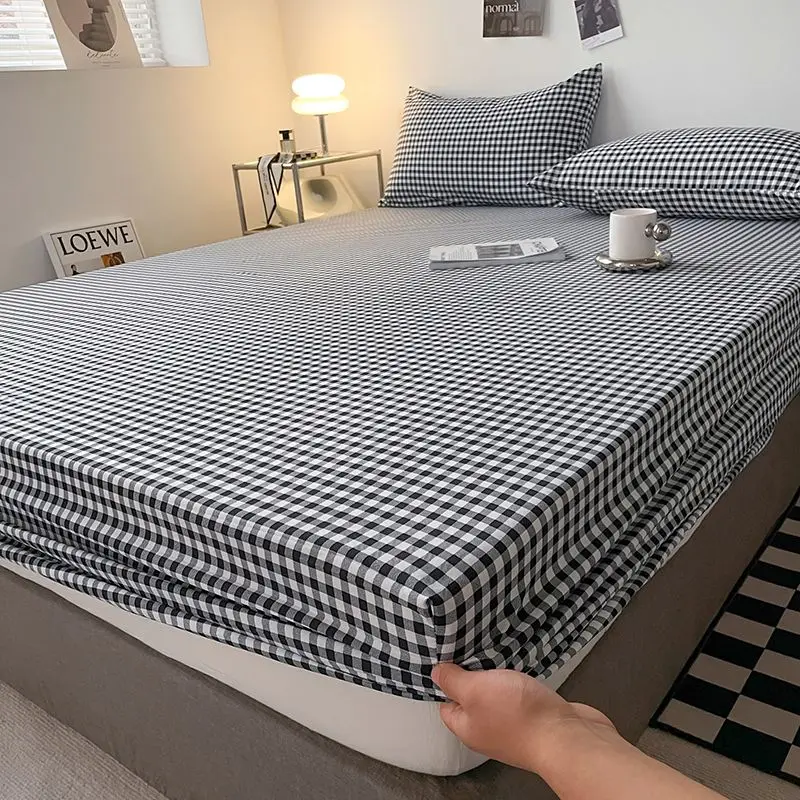 

All Season Fitted Sheet New Style Mattress Protective Cover Single Student Adult Couple Home Hotel Bedsheet Dustproof Elasticity
