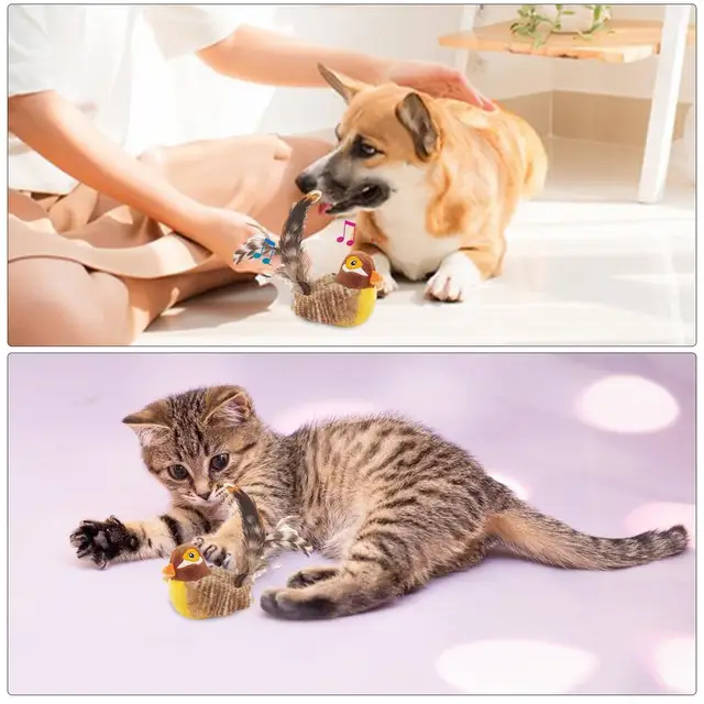 Giocattolo Gatto Uccellino Volante - Uccello In Peluche Con Ali Moventi E Suoni - Foto 4