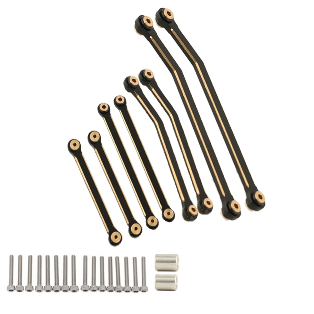 For Axial 1/24 SCX24 C10 AXI00001 AXI00002 AXI00006 Brass Pull Rod Car Body Links Set 1:24 Simulation Model Car Upgrade Parts 3