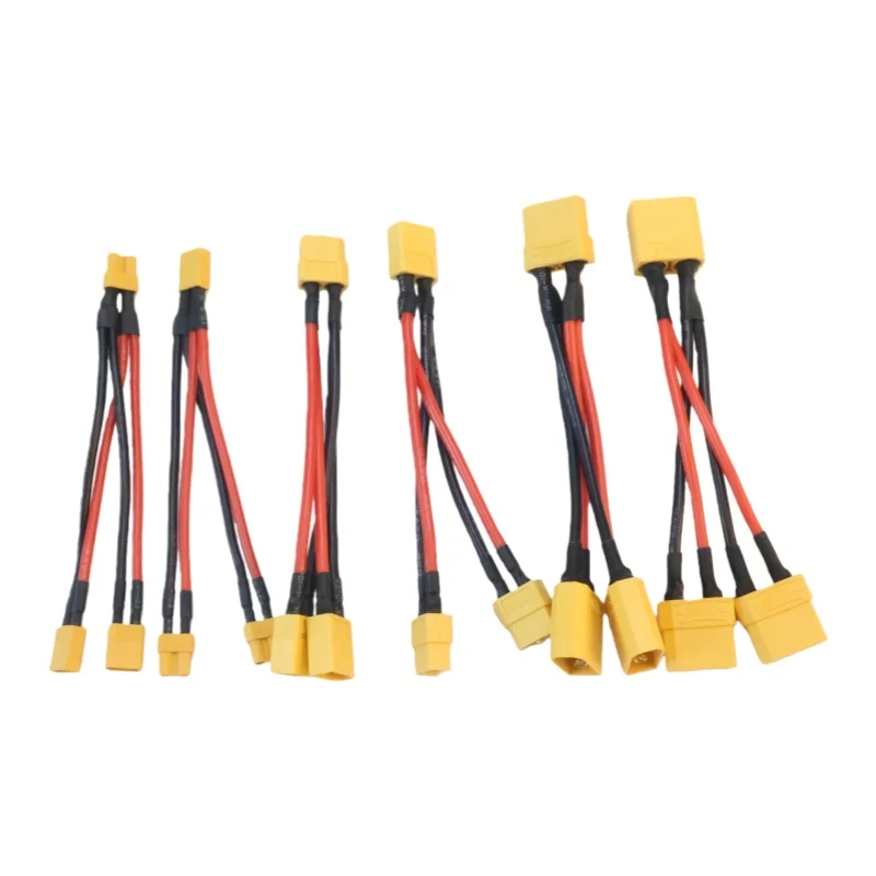 XT30 XT60 XT90 Paralleler Batterieanschluss Silikondraht Stecker/Buchse Dual Extension Y Splitter 100 mm für Batterieladegerät Motor