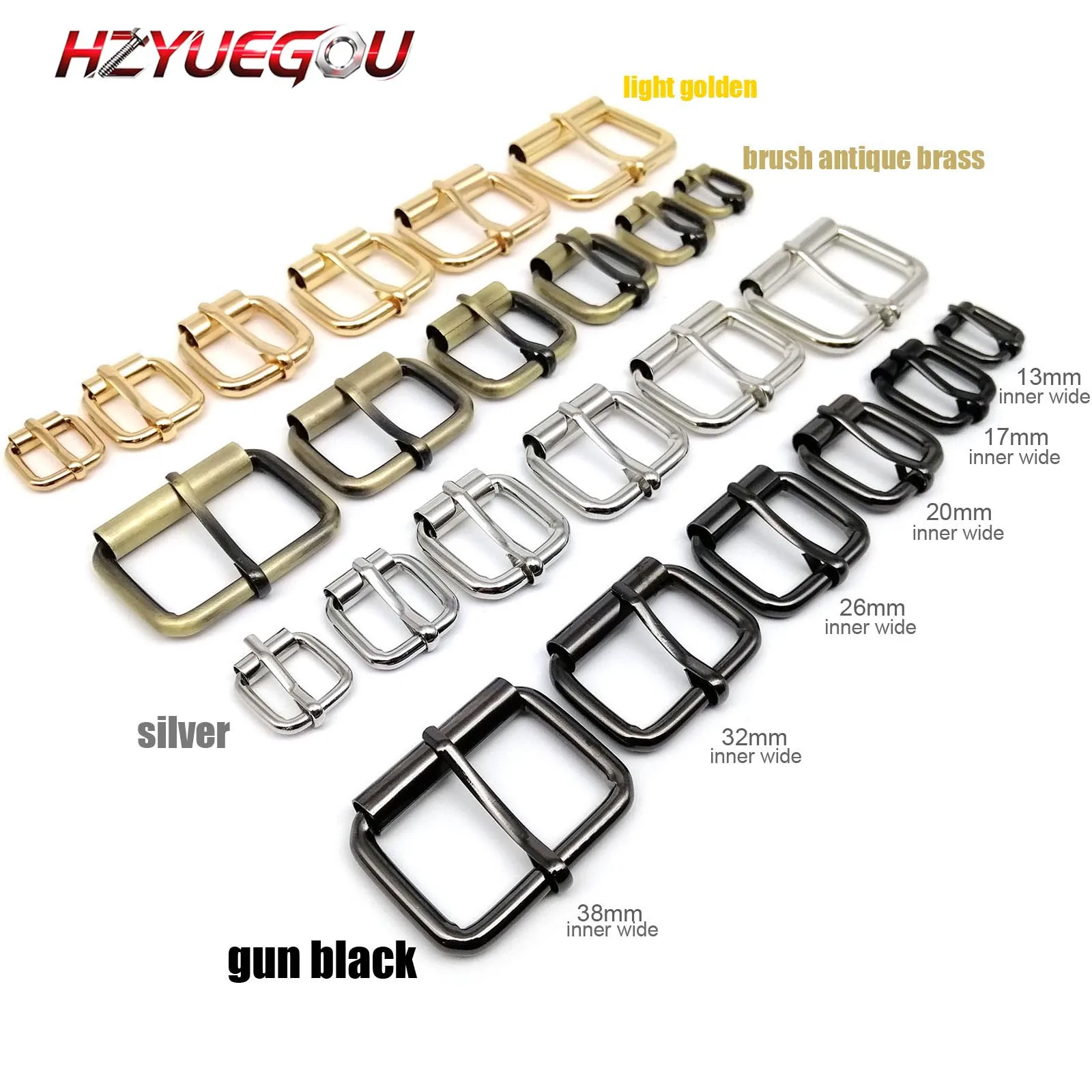5pcs Premium Thickened Leather Strap & Belt Roller Pin Buckles