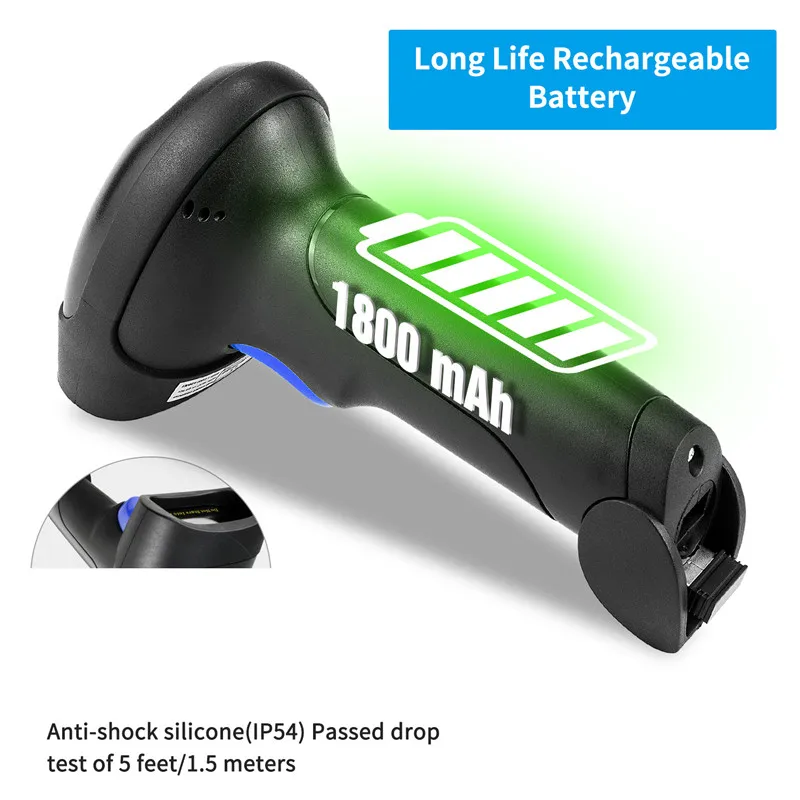 U Series Supermarket Cashier 2.4G Wireless Bluetooth 1D/2D Bar Code Scanning Gun Logistics Express Self sensing Wired Scanner
