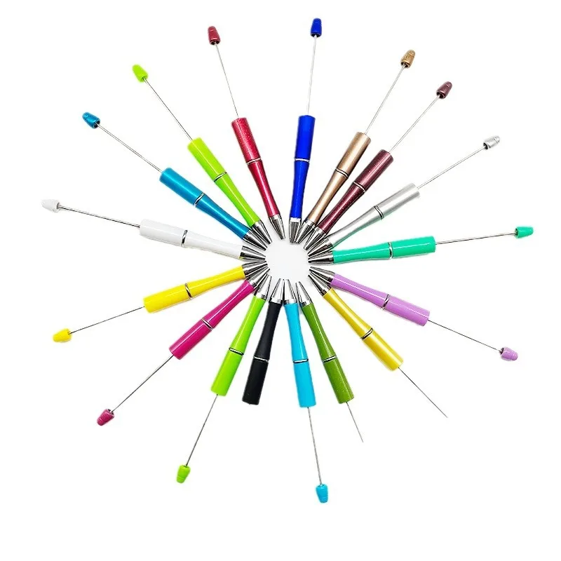 30PCS Multi Color Beaded Pen DIY Star Ocean Beadable Ballpoint Ball Pen Three Color Gradient Gift Advertising Pens 5