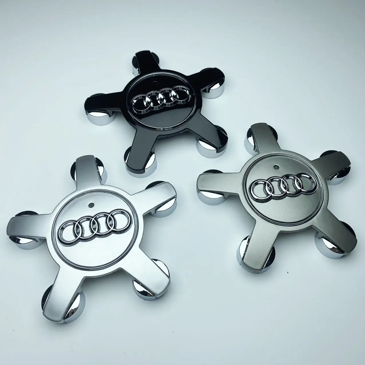 Car Wheel Hub Cover Tires Rim Center Replace Cap Decoration Accessories 4Pcs for Audi Q5 A3 A5 A4 A4L A6 A6L A7 A8 Auto Emblem wheel center caps wheel center hub cap sticker